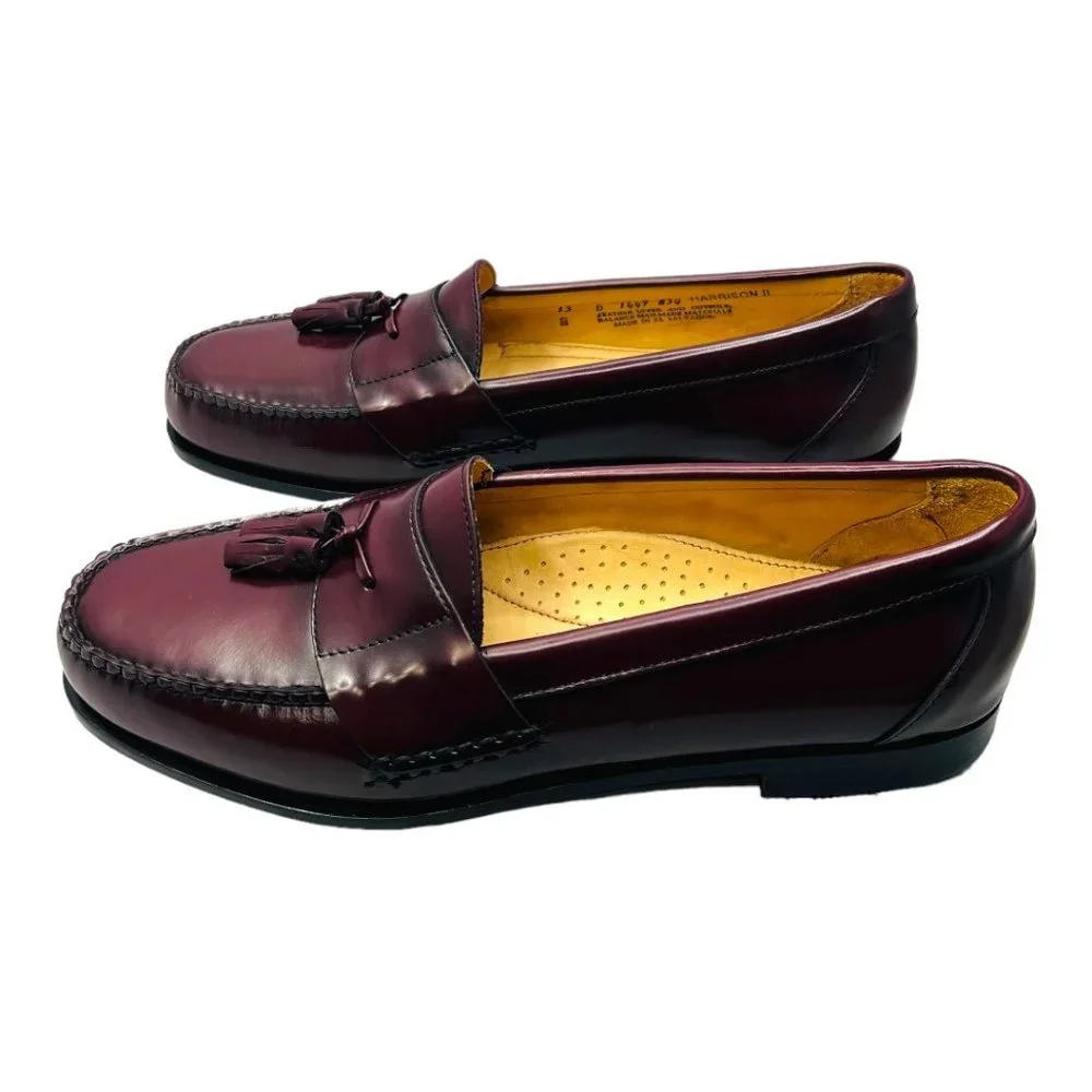 Bass  Men's Leather Harrison II Tasseled Loafers Burgundy Size 13D NWOB - Picture 5 of 9